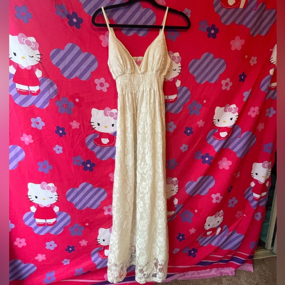 Cream floral lace dress Sz S